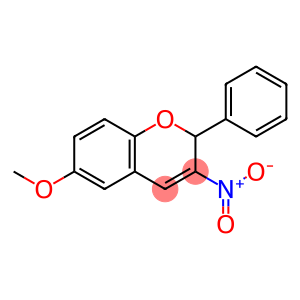 2H-1-Benzopyran, 6-methoxy-3-nitro-2-phenyl-