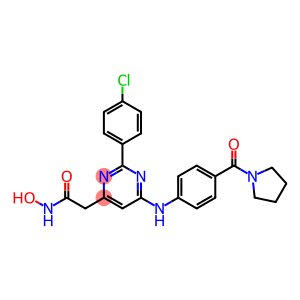 4-Pyrimidineacetamide, 2-(4-chlorophenyl)-N-hydroxy-6-[[4-(1-pyrrolidinylcarbonyl)phenyl]amino]-