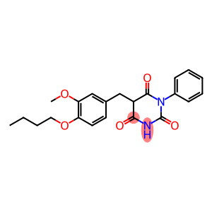 2,4,6(1H,3H,5H)-Pyrimidinetrione, 5-[(4-butoxy-3-methoxyphenyl)methyl]-1-phenyl-