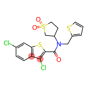 3,6-dichloro-N-(1,1-dioxidotetrahydrothiophen-3-yl)-N-(thiophen-2-ylmethyl)-1-benzothiophene-2-carboxamide