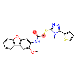 Acetamide, N-(2-methoxy-3-dibenzofuranyl)-2-[[4-methyl-5-(2-thienyl)-4H-1,2,4-triazol-3-yl]thio]- (9CI)