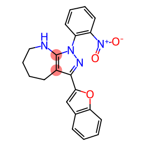 Pyrazolo[3,4-b]azepine, 3-(2-benzofuranyl)-1,4,5,6,7,8-hexahydro-1-(2-nitrophenyl)- (9CI)