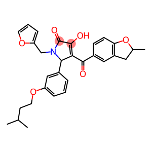 (4E)-1-(2-furanylmethyl)-4-[hydroxy-(2-methyl-2,3-dihydrobenzofuran-5-yl)methylidene]-5-[3-(3-methylbutoxy)phenyl]pyrrolidine-2,3-dione