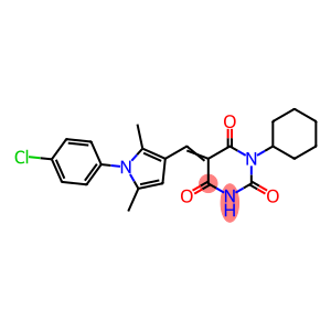 5-{[1-(4-chlorophenyl)-2,5-dimethyl-1H-pyrrol-3-yl]methylene}-1-cyclohexyl-2,4,6(1H,3H,5H)-pyrimidinetrione