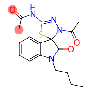 N-(3'-acetyl-1-butyl-2-oxo-1,2-dihydro-3'H-spiro[indole-3,2'-[1,3,4]thiadiazol]-5'-yl)acetamide