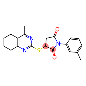 1-(3-methylphenyl)-3-[(4-methyl-5,6,7,8-tetrahydroquinazolin-2-yl)sulfanyl]pyrrolidine-2,5-dione