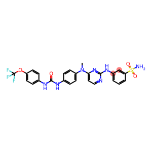 3-((4-(Methyl(4-(3-(4-(trifluoromethoxy)phenyl)ureido)phenyl)amino)pyrimidin-2-yl)amino)benzenesulfonamide