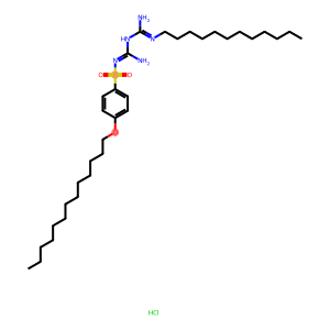 Benzenesulfonamide,N-[[[(dodecylamino)iminomethyl]amino]iminomethyl]-4-(tridecyloxy)-,hydrochloride (1:1)