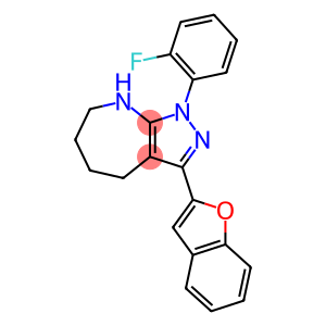 Pyrazolo[3,4-b]azepine, 3-(2-benzofuranyl)-1-(2-fluorophenyl)-1,4,5,6,7,8-hexahydro- (9CI)