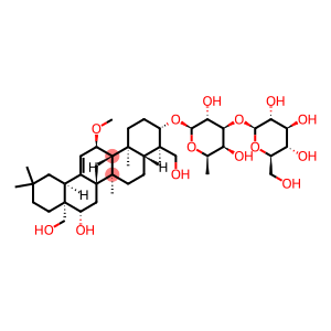 β-D-Galactopyranoside, (3β,4α,11α,16β)-16,23,28-trihydroxy-11-methoxyolean-12-en-3-yl 6-deoxy-3-O-β-D-glucopyranosyl-