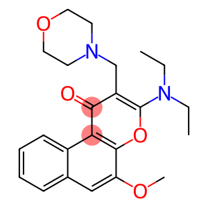 1H-Naphtho[2,1-b]pyran-1-one, 3-(diethylamino)-5-methoxy-2-(4-morpholinylmethyl)-