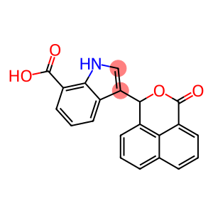 1H-Indole-7-carboxylic acid, 3-(3-oxo-1H,3H-naphtho(1,8-cd)pyran-1-yl)-