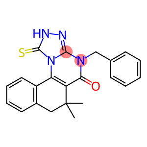 4-benzyl-6,6-dimethyl-1-sulfanyl-6,7-dihydrobenzo[h][1,2,4]triazolo[4,3-a]quinazolin-5(4H)-one