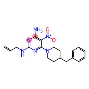 2,4-Pyrimidinediamine, 5-nitro-6-[4-(phenylmethyl)-1-piperidinyl]-N2-2-propen-1-yl-