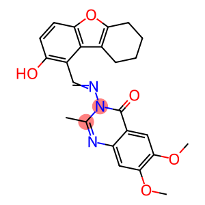 4(3H)-Quinazolinone,6,7-dimethoxy-2-methyl-3-[[(6,7,8,9-tetrahydro-2-hydroxydibenzofuran-1-yl)methylene]amino]-(9CI)