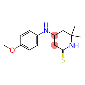 2(1H)-Pyridinethione,5,6-dihydro-4-[(4-methoxyphenyl)amino]-6,6-dimethyl-