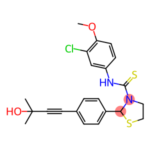 3-Thiazolidinecarbothioamide,N-(3-chloro-4-methoxyphenyl)-2-[4-(3-hydroxy-3-methyl-1-butynyl)phenyl]-(9CI)