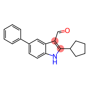 1H-Indole-3-carboxaldehyde,2-cyclopentyl-5-phenyl-(9CI)