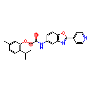 Acetamide, 2-[5-methyl-2-(1-methylethyl)phenoxy]-N-[2-(4-pyridinyl)-5-benzoxazolyl]- (9CI)