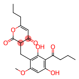 3-[[2,4-Dihydroxy-6-methoxy-3-(1-oxobutyl)phenyl]methyl]-6-propyl-2H-pyran-2,4(3H)-dione