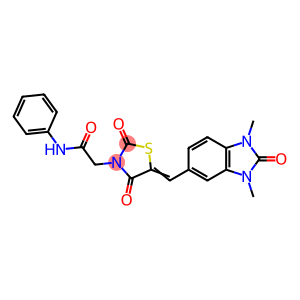 2-{5-[(1,3-dimethyl-2-oxo-2,3-dihydro-1H-benzimidazol-5-yl)methylene]-2,4-dioxo-1,3-thiazolidin-3-yl}-N-phenylacetamide