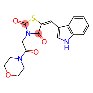 5-(1H-indol-3-ylmethylene)-3-[2-(4-morpholinyl)-2-oxoethyl]-1,3-thiazolidine-2,4-dione