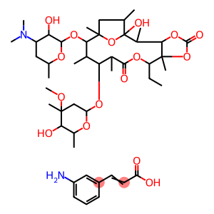 Erythromycin, 9-deoxo-6,9-epoxy-9-hydroxy-, cyclic 11,12-carbonate, (9S)-, 3-(3-aminophenyl)-2-propenoate (salt) (9CI)