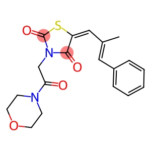 5-(2-methyl-3-phenyl-2-propenylidene)-3-[2-(4-morpholinyl)-2-oxoethyl]-1,3-thiazolidine-2,4-dione