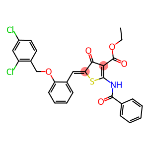ethyl 2-(benzoylamino)-5-{2-[(2,4-dichlorobenzyl)oxy]benzylidene}-4-oxo-4,5-dihydro-3-thiophenecarboxylate