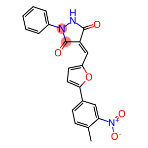 4-[(5-{3-nitro-4-methylphenyl}-2-furyl)methylene]-1-phenyl-3,5-pyrazolidinedione