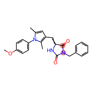 3-benzyl-5-{[1-(4-methoxyphenyl)-2,5-dimethyl-1H-pyrrol-3-yl]methylene}-2,4-imidazolidinedione