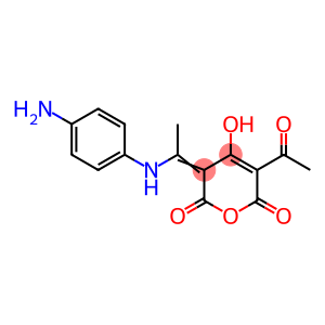 2H-Pyran-2,6(3H)-dione, 5-acetyl-3-[1-[(4-aminophenyl)amino]ethylidene]-4-hydroxy-