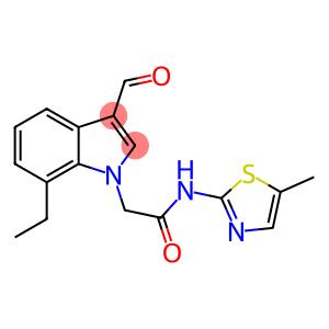 1H-Indole-1-acetamide, 7-ethyl-3-formyl-N-(5-methyl-2-thiazolyl)-