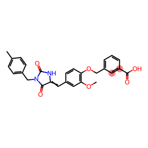 3-[(2-methoxy-4-{(E)-[1-(4-methylbenzyl)-2,5-dioxoimidazolidin-4-ylidene]methyl}phenoxy)methyl]benzoic acid