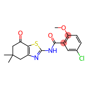 5-chloro-N-(5,5-dimethyl-7-oxo-4,5,6,7-tetrahydro-1,3-benzothiazol-2-yl)-2-methoxybenzamide