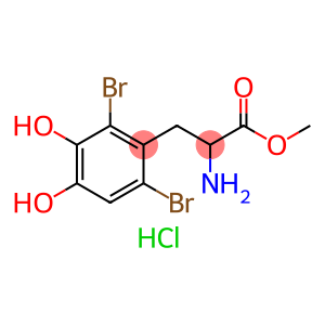 Alanine, 3-(2,6-dibromo-3,4-dihydroxyphenyl)-, methyl ester, hydrochloride, DL- (8CI)