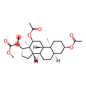 Pregnane-20-carboxylic acid, 3,12-bis(acetyloxy)-, methyl ester, (3α,5β,12α,20S)- (9CI)