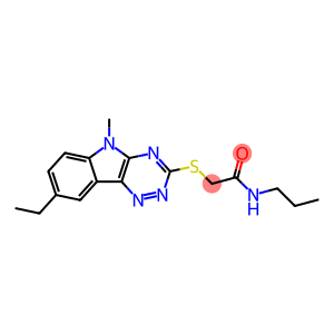 Acetamide, 2-[(8-ethyl-5-methyl-5H-1,2,4-triazino[5,6-b]indol-3-yl)thio]-N-propyl- (9CI)