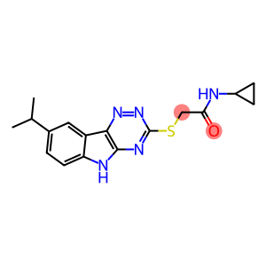 Acetamide, N-cyclopropyl-2-[[8-(1-methylethyl)-2H-1,2,4-triazino[5,6-b]indol-3-yl]thio]- (9CI)