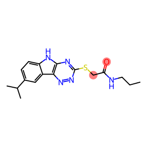 Acetamide, 2-[[8-(1-methylethyl)-2H-1,2,4-triazino[5,6-b]indol-3-yl]thio]-N-propyl- (9CI)