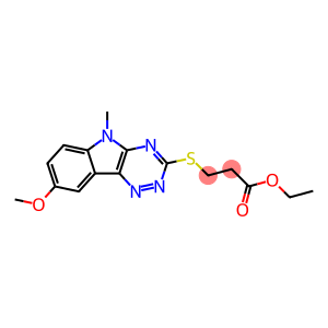 Propanoic acid, 3-[(8-methoxy-5-methyl-5H-1,2,4-triazino[5,6-b]indol-3-yl)thio]-, ethyl ester