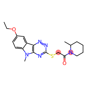 Piperidine, 1-[[(8-ethoxy-5-methyl-5H-1,2,4-triazino[5,6-b]indol-3-yl)thio]acetyl]-2-methyl- (9CI)