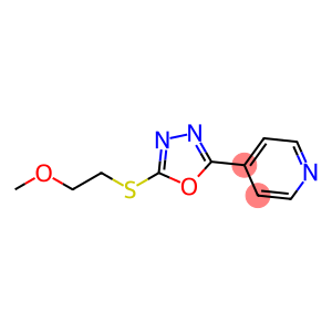 Pyridine, 4-[5-[(2-methoxyethyl)thio]-1,3,4-oxadiazol-2-yl]- (9CI)