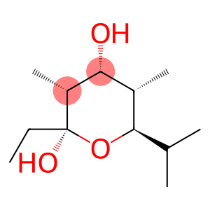 2H-Pyran-2,4-diol, 2-ethyltetrahydro-3,5-dimethyl-6-(1-methylethyl)-, (2S,3R,4R,5S,6R)- (9CI)