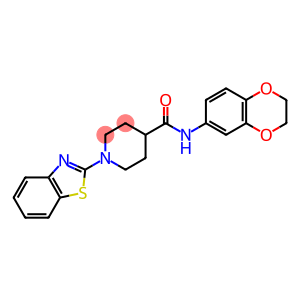 4-Piperidinecarboxamide, 1-(2-benzothiazolyl)-N-(2,3-dihydro-1,4-benzodioxin-6-yl)-