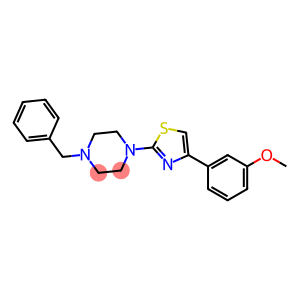 Piperazine, 1-[4-(3-methoxyphenyl)-2-thiazolyl]-4-(phenylmethyl)- (9CI)