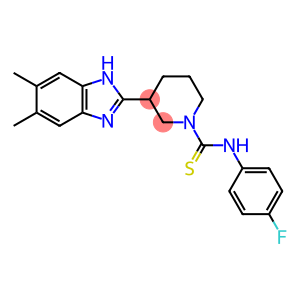 1-Piperidinecarbothioamide,3-(5,6-dimethyl-1H-benzimidazol-2-yl)-N-(4-fluorophenyl)-(9CI)