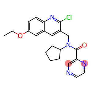 Pyrazinecarboxamide, N-[(2-chloro-6-ethoxy-3-quinolinyl)methyl]-N-cyclopentyl- (9CI)