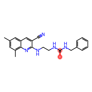 Urea, N-[2-[(3-cyano-6,8-dimethyl-2-quinolinyl)amino]ethyl]-N-(phenylmethyl)- (9CI)