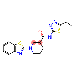 3-Piperidinecarboxamide, 1-(2-benzothiazolyl)-N-(5-ethyl-1,3,4-thiadiazol-2-yl)-